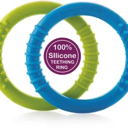 Soft Silicone Ring / Loops Teether - Pack of 2 (Blue & Green) 3M+ Teether-28