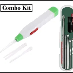 Ear wax Remover with LED Flashlight Earpick 1 pack + Ear Wax Cleaner Kit(6 pcs)-10