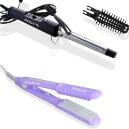 MARSELITE Perfect Combo (Hair Curler + Hair Crimper) Machine for Girl Electric Hair Curler Personal Care Appliance Combo-picture-31