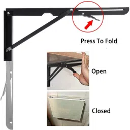 nunki trend Metal Triangle Folding Shelf Bracket Support Wall Bracket, Max. 39cm (Board and Screws are Not Included) Shelf Bracket image 2