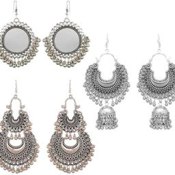 Brings you Combo of 3 Designer Trendy Stylish Earrings for Women and Girls Sterling Silver Drops & Danglers-1