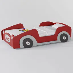boingg! - a happy start Street Car Engineered Wood Bed in Red Colour-picture-28