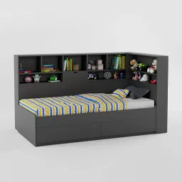 boingg! - a happy start Megatron Engineered Wood Box Storage Bed in Dark Grey Colour-picture-34