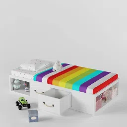 boingg! - a happy start Collected Cool Engineered Wood Box Storage Bed in White Colour-picture-21