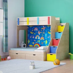 boingg! - a happy start Pattern Dreams Bunk Bed with Storage in Oak Colour-picture-37