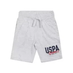 Heathered Shorts with Brand Print-image-4