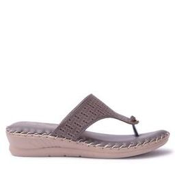 Perforated Thong Strap Flat Sandals-18