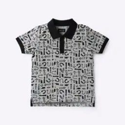 Printed Polo T-shirt with Step Hem-image-12