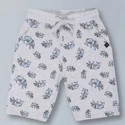 Animal Printed Shorts with Drawstring Waist-image-0