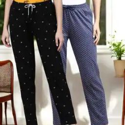 Women Pack of 2 Printed Pyjamas with Drawstring Waist-image-73