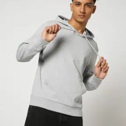 Men Heathered Regular Fit Hoodie with Kangaroo Pocket-image-51