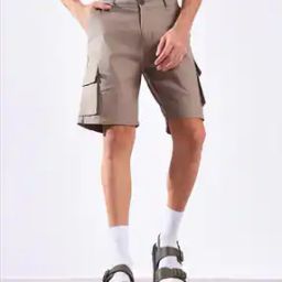 Men Textured Regular Fit Cargo Shorts-image-92