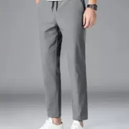 Mid-Rise Track Pants with Elasticated Drawstring Waist-image-17