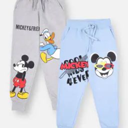 Boys Pack of 2 Mickey Mouse Print Mid-Rise Joggers-image-8