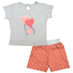 Heart Print Shorts & Top Set-44