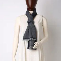 Textured Stole with Fringed Hem-picture-39