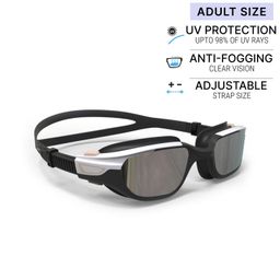 Adult Swimming Goggles Men Women UV Protection Mirror Lenses Black Beige White-image-7
