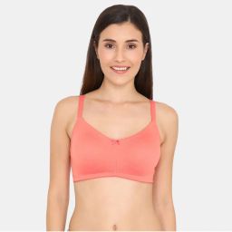 Zivame Double Layered Wirefree No Sag Bra - Georgia Peach-picture-36