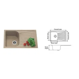 Nirali Spazio LV 1 Kitchen Sink, Size: 860x510 mm-image-47