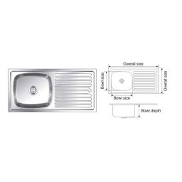 Nirali Elegance Glossy Finish Kitchen Sink, Size: 1000x510 mm-image-25