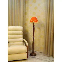 Tucasa Vintage Wooden Lamp with Orange Lace Shade, LG-945-image-74