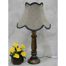 Tucasa Wooden Carving Table Lamp with Brown Jute Shade, LG-835-image-31