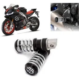 Auto Pearl 2 Pcs Steel Black Foot Rest Spring Coiled Set for RS 660-16