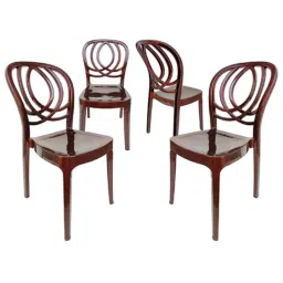 RW Rest Well Oak 4 Pcs Armless Copper Brown Polypropylene Chair Set-picture-12