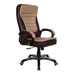 Rose Kelly Leatherette Brown &a; Rust Executive High Back Revolving Office Chair-image-5