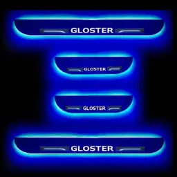 SureStrive 4 Pcs Acrylic Black Car Door Footstep Sill Scuff Plate Set with Blue LED for MG Gloster All Model-image-36