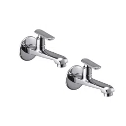 Spazio Mirage Brass Chrome Finish Long Body Bib Cock with Cock Tap Wall Flange (Pack of 2)-picture-28