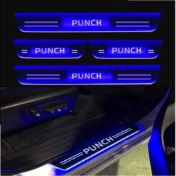 SureStrive 4 Pcs Acrylic Car Side Footstep Set with Blue LED Door Sill Scuff Plate for TATA Punch All Model-picture-20