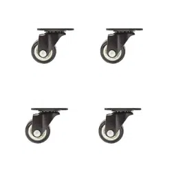 Implemental 4 Pcs 1.5 inch Black PVC Moving Castor Wheel Set without Lock-10