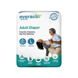 Everactiv 10 Pcs 28-45 inch White Polyethylene Adult Diaper with Aloe Vera &a; Wetness Indicator Set, HP-4G8O-7KG8, Size: L-image-2