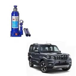 Kozdiko 5 Ton Iron Blue Hydraulic Bottle Jack with Two Rods for Mahindra Scorpio (2016-PRESENT)-picture-2