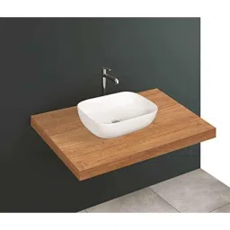Watero Ceramic Crystal White Counter Top Wash Basin Table Top Wash Basin (Dimension 450X325X150 ) Rectangle /Table Top Sink For Bathroom/Hotel/Washroom White Color-image-88