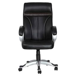 KDF Mart Upholstery Fabric Black Medium Back Adjustable Executive Swivel Chair with Back Support, MIS121-image-64