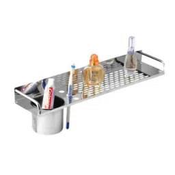 Drizzle 16 inch Stainless Steel Silver Shelves with Tumbler Holder, ASHELFHODSTEEL-picture-18