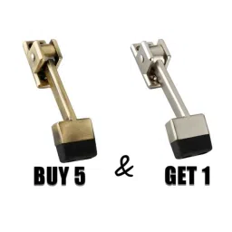 Link 5 Pcs 5 inch Metal Silver Satin Finish Hefty Single &a; Double Door Stopper Set with Free Door Stopper-picture-10
