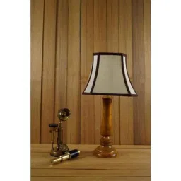 Tucasa Mango Wood Tan Table Lamp with 10 inch Polycotton Stripe Square Shade, WL-214-image-64