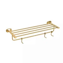 Cera Icon 600mm Stainless Steel 304 French Gold Wall Mount Towel Rack with Hook, F5014131FG-image-53
