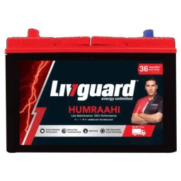 Livguard Humraahi 80Ah 12V C20 Black &a; Red Left Layout Battery with 18+18 Months Warranty for Buses &a; Trucks, LGL FF 80 L-14