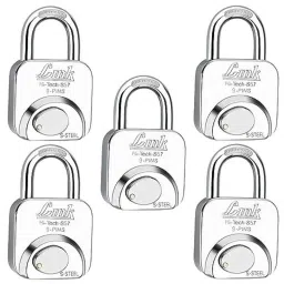 Link 57mm Stainless Steel Hardened Shackle Padlock with 3 Silver Keys, Keychain &a; Free Key Hanger, HT-S57-SS (Pack of 5)-picture-25
