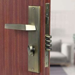 Voltizi Sana 10 inch Stainless Steel 304 Antique Brass Finish Cylindrical Plate Mortise Door Lock Handle Set-image-45