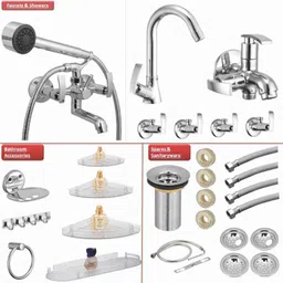 Kamal Vista Collection Bathroom Premium Combo Set with Hand Shower &a; Free Tap Cleaner, VST-2501-picture-30
