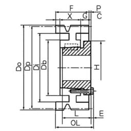 Mitsuboshi Maxstar 630mm 5V Belt 4 Groove Wedge Pulley, 630-5V-4-R1-image-75