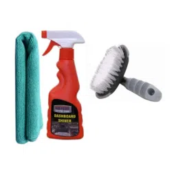 Indopower Ff887 250ml Dashboard Shiner Spray, Microfiber Cloth &a; All Tyre Cleaning Brush Kit, AHh889-image-82