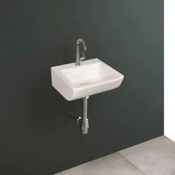 Uken Ceramic Wall Hung Premium Wash Basin For Bathroom/Hotel/Washroom White Color ( Without Stand) (8)-image-76