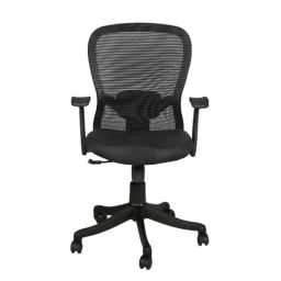 Woodbonds Monaco Mesh Black Medium Back Executive Office Chair, COMFM-100010-BLK-19