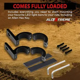 AllExtreme EXFLMB2 2 Pcs Horizontal Bar Fog Light Clamp Mounting Bracket Set with Rubber Insert image 2